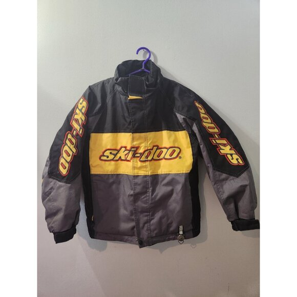 Ski-Doo BRP Youth Size 12 Winter Suit Coat And Pants Black And Yellow Pre-Owned - Picture 2 of 10